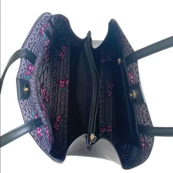 Nanette Lepore Purse Handbag McKenna Black Shouter Tote Handbag Bag - Picture 7 of 13